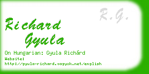 richard gyula business card